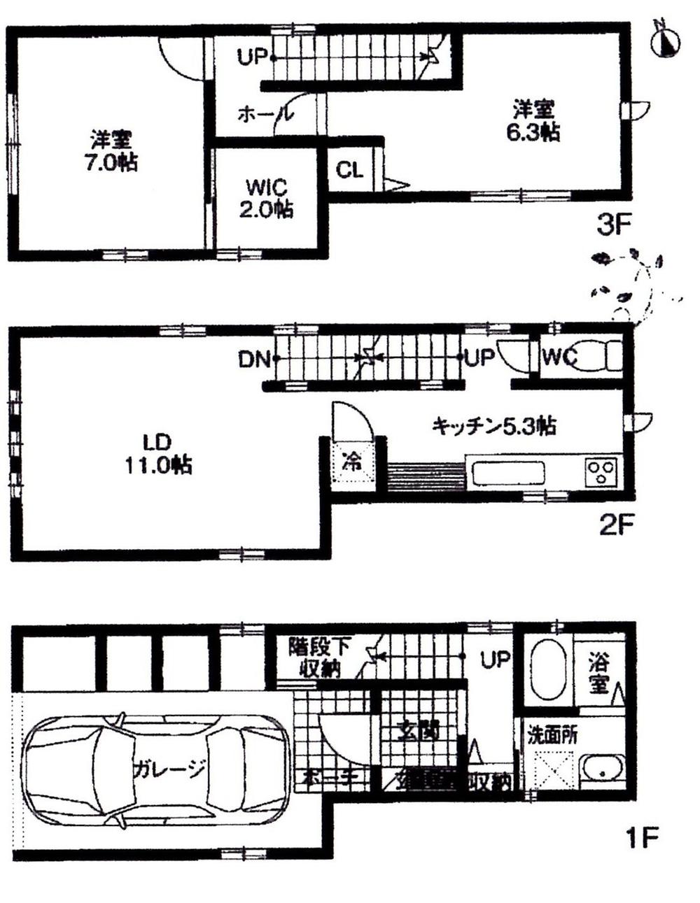 Floor plan. 19,800,000 yen, 2LDK, Land area 51.23 sq m , Building area 94.77 sq m