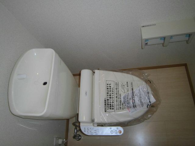 Toilet. Hot water function with toilet