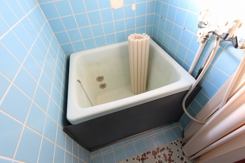 Bath. Light blue bath