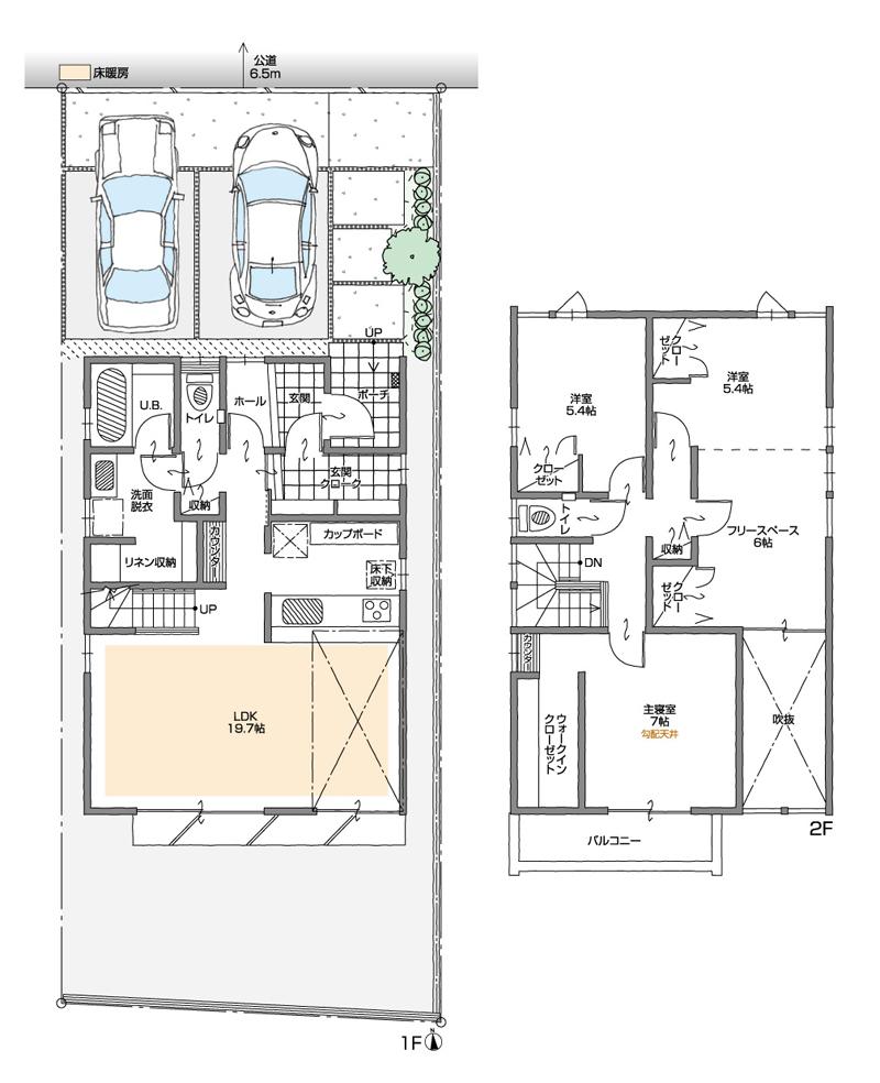 Floor plan. (C Building), Price 34,800,000 yen, 3LDK+3S, Land area 142.9 sq m , Building area 112.35 sq m