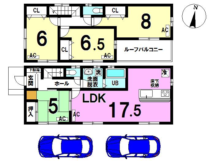 Floor plan. (1 Building), Price 24,800,000 yen, 4LDK, Land area 121.71 sq m , Building area 99.38 sq m