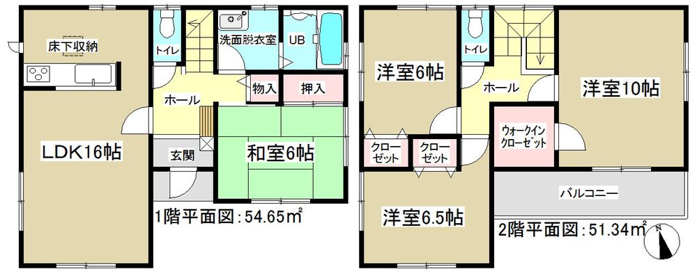 Floor plan. 27 million yen, 4LDK, Land area 125.99 sq m , Building area 105.99 sq m   ◆ All room 6 quires more ◆ 