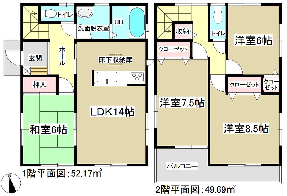 Floor plan. (6 Building), Price 28 million yen, 4LDK, Land area 139.19 sq m , Building area 101.86 sq m