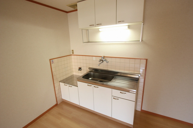 Kitchen. Two-burner gas stove can be installed