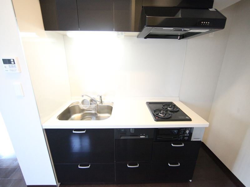 Kitchen. Counter kitchen (gas two-burner stove ・ With grill)