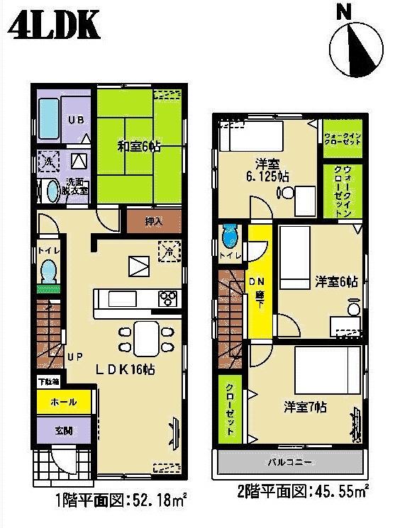 Floor plan. (3 Building), Price 32,800,000 yen, 4LDK, Land area 116.57 sq m , Building area 97.73 sq m
