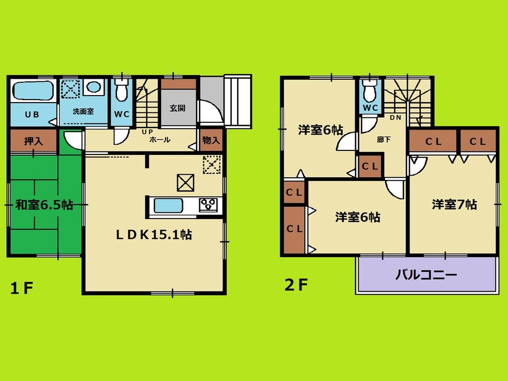 Floor plan. 30,800,000 yen, 4LDK, Land area 101.15 sq m , Building area 97.37 sq m