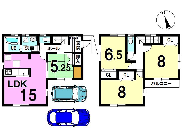Floor plan. (3 Building), Price 23.8 million yen, 4LDK, Land area 116.53 sq m , Building area 99.38 sq m