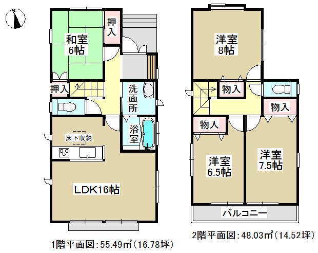 Floor plan. 32,800,000 yen, 4LDK, Land area 139.82 sq m , Building area 103.52 sq m   ◆ All room 6 quires more ◆ 
