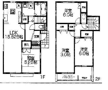 Floor plan. (1 Building), Price 30,800,000 yen, 4LDK, Land area 115.71 sq m , Building area 100.19 sq m