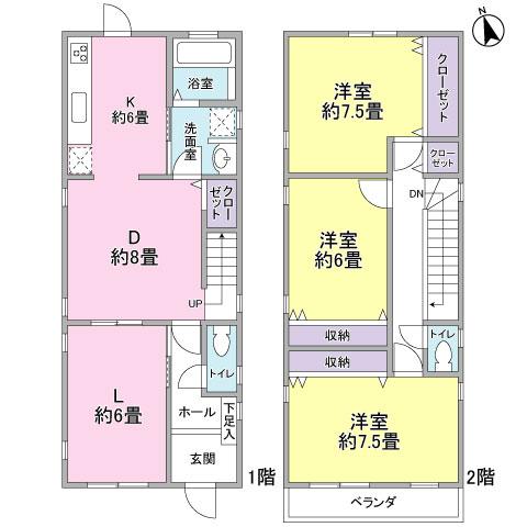 Floor plan. 37,800,000 yen, 3LDK, Land area 109.09 sq m , Building area 103.52 sq m