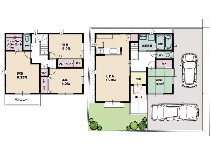 Floor plan. (D), Price 36,800,000 yen, 4LDK, Land area 133 sq m , Building area 106 sq m