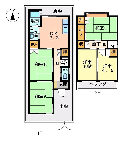 Floor plan. Price 11.9 million yen, 5DK, Land area 57.45 sq m , Building area 64.01 sq m