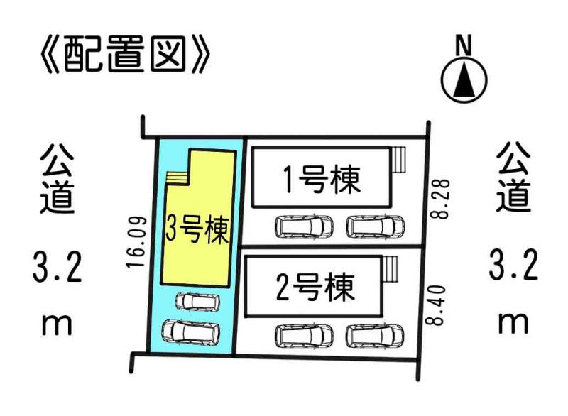 Compartment figure. 21.9 million yen, 4LDK, Land area 109.01 sq m , Building area 99.39 sq m parallel two You can park