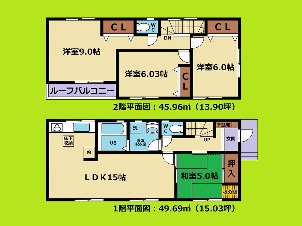 Floor plan. 23,900,000 yen, 4LDK, Land area 119.93 sq m , Building area 95.65 sq m