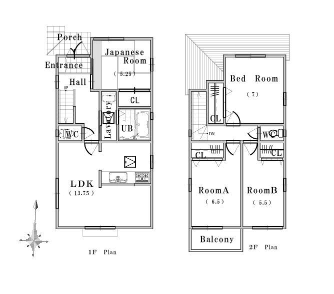 Other building plan example. Building plan example (No. 6 locations), Building area 91.10 sq m (Floor plan is free to change)