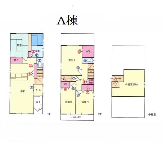 Floor plan. Price 37,800,000 yen, 4LDK, Land area 108 sq m , Building area 114.72 sq m