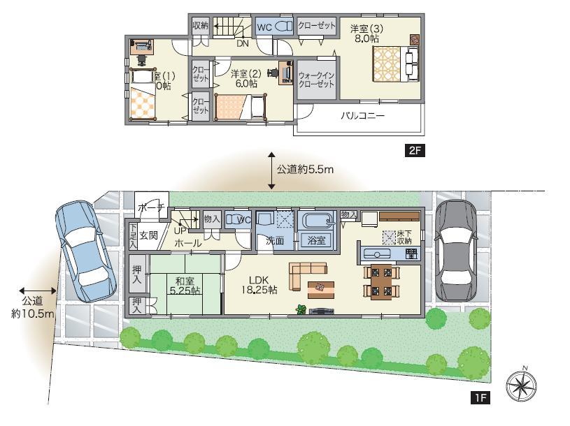 Floor plan. 36,300,000 yen, 4LDK, Land area 136.3 sq m , Building area 107.64 sq m