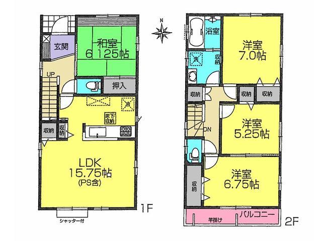 Floor plan. 33,800,000 yen, 4LDK, Land area 119 sq m , Building area 98.54 sq m floor plan