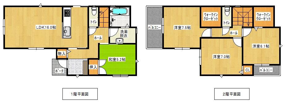 Floor plan. 34,800,000 yen, 2LDK + 2S (storeroom), Land area 114.31 sq m , Taken between the building area 101.65 sq m property