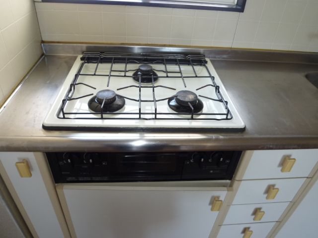 Kitchen. Gas stove is a three-necked.