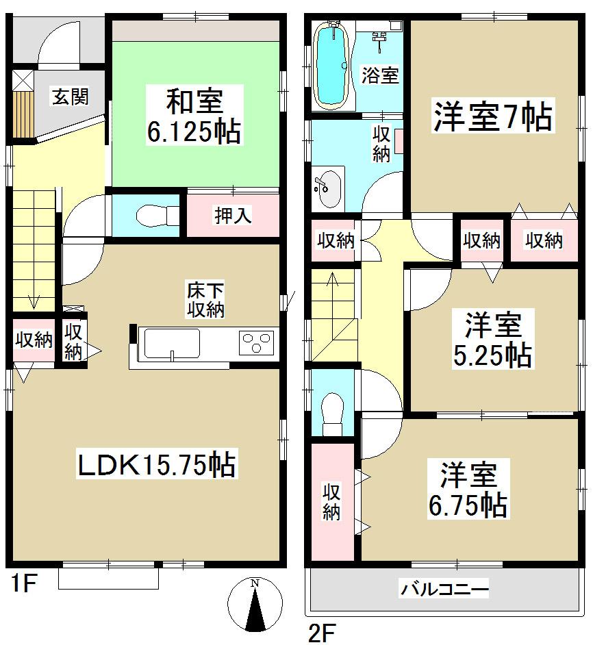 Floor plan. 33,800,000 yen, 4LDK, Land area 119 sq m , Building area 98.54 sq m   ◆ Storage enhancement ◆ 
