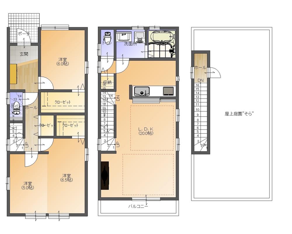 Floor plan. (B section), Price 35,250,000 yen, 3LDK, Land area 99.17 sq m , Building area 98.97 sq m