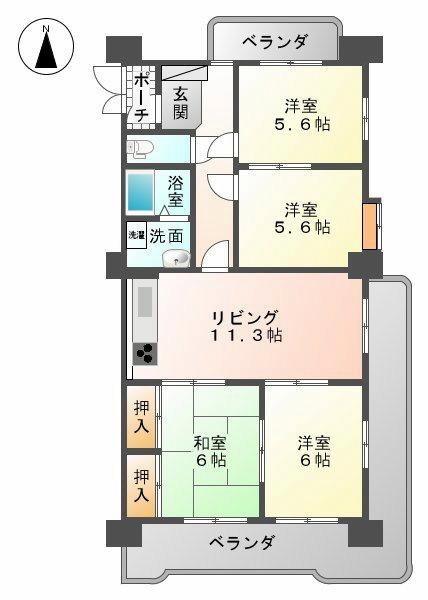 Floor plan. 4LDK, Price 9.8 million yen, Footprint 70.2 sq m