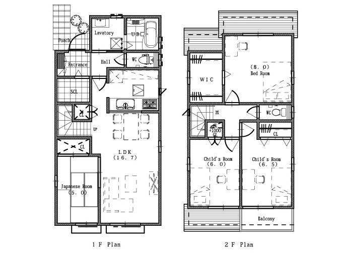 Building plan example (floor plan). Building plan example (No. 1 place) Building area 104.34 sq m Floor plan will be determined in an exclusive architect and meeting. 