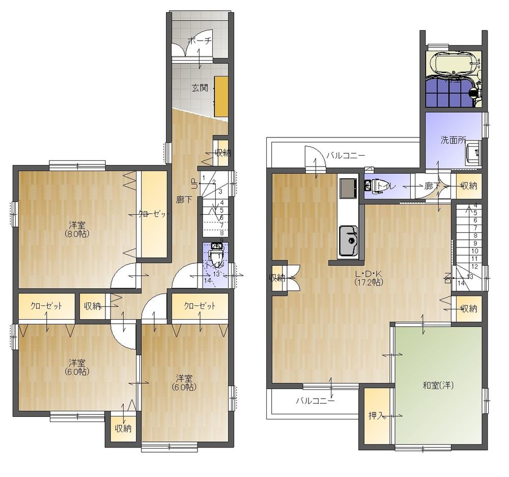 Floor plan. (B), Price 35,850,000 yen, 4LDK, Land area 108.5 sq m , Building area 108.49 sq m
