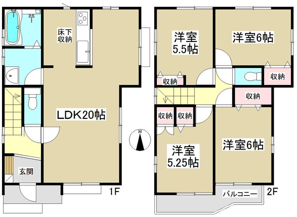 Floor plan. LDK spacious 20 Pledge! You can use it in a relaxed manner. It is a popular south-facing property. 