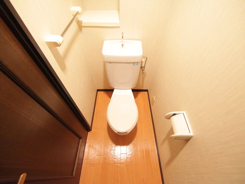 Toilet. Warm water washing toilet seat mounting possible