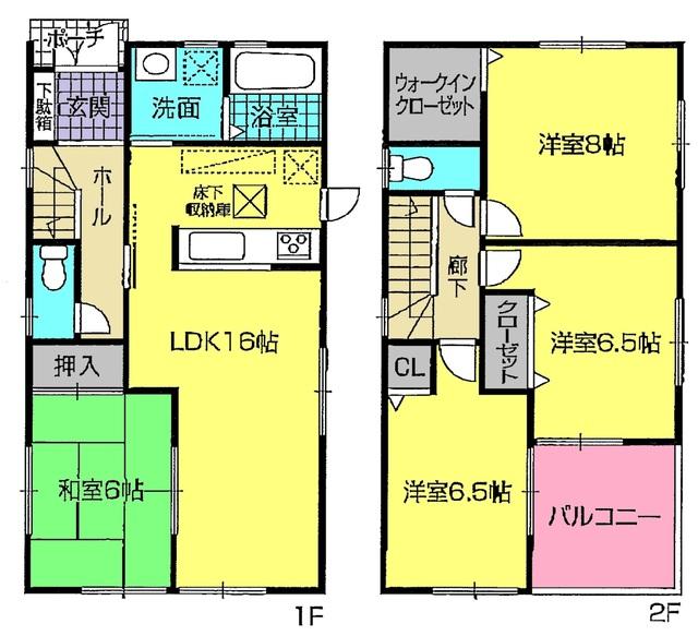 Floor plan. 29,800,000 yen, 4LDK, Land area 121.48 sq m , Building area 98.82 sq m 1 Building Floor plan