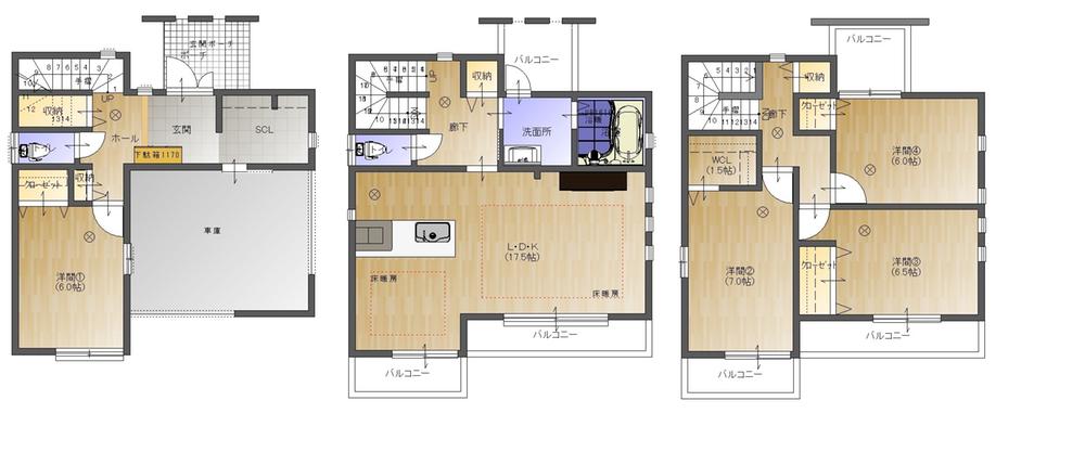 Floor plan. 39,880,000 yen, 4LDK, Land area 103.45 sq m , Building area 135.83 sq m