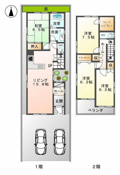 Floor plan. (1 Building), Price 38,800,000 yen, 4LDK, Land area 120.01 sq m , Building area 101.87 sq m