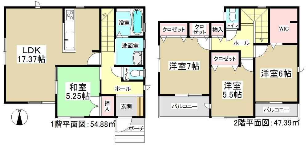 Floor plan. 33,800,000 yen, 4LDK, Land area 127.06 sq m , Building area 102.27 sq m   ◆ All the living room facing south ◆ 