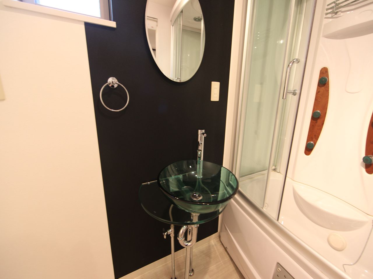 Washroom. Stylish independent wash basin