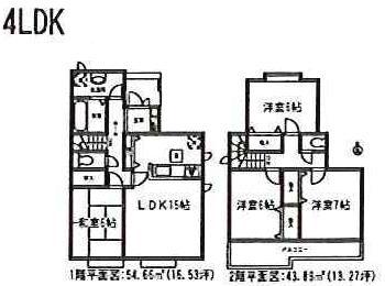 Floor plan. Price 34,800,000 yen, 4LDK, Land area 115.28 sq m , Building area 98.55 sq m