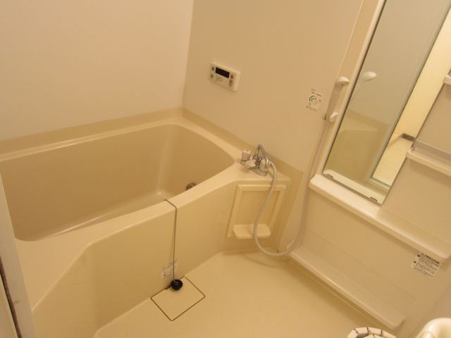 Bath. Convenient bathroom with a mirror