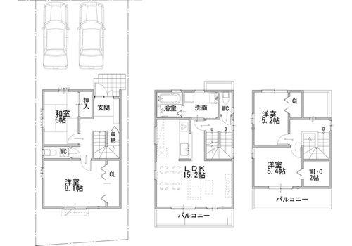 Floor plan. (West Wing), Price 37.5 million yen, 4LDK+S, Land area 98.11 sq m , Building area 107.25 sq m