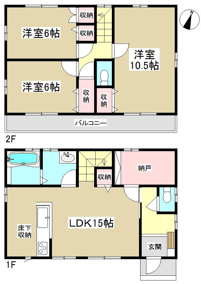 Floor plan. 30,900,000 yen, 3LDK + S (storeroom), Land area 132.23 sq m , Building area 94.4 sq m with a convenient closet! 