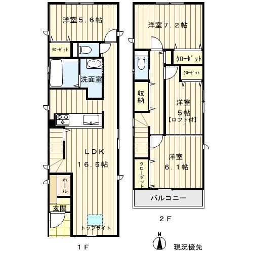 Floor plan. 35,300,000 yen, 4LDK, Land area 98.52 sq m , Building area 97.1 sq m