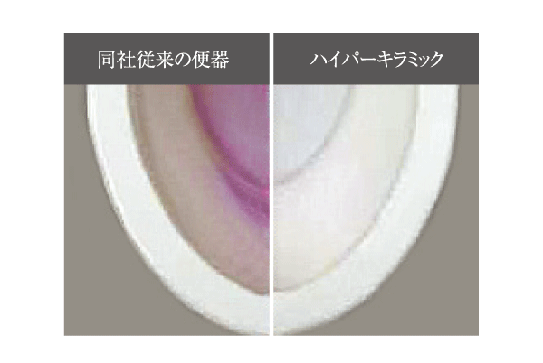 Toilet.  [Hyper Kira Mick toilet] Adopt a strong scratch dirt and bacteria "hyper Kira Mick toilet bowl" by the force of the surface smooth and silver ions of the nano-level. Kept clean the toilet space (Description Photos)