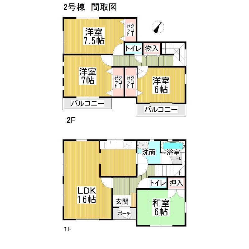 Floor plan. 32,800,000 yen, 4LDK, Land area 134.13 sq m , Building area 100.03 sq m