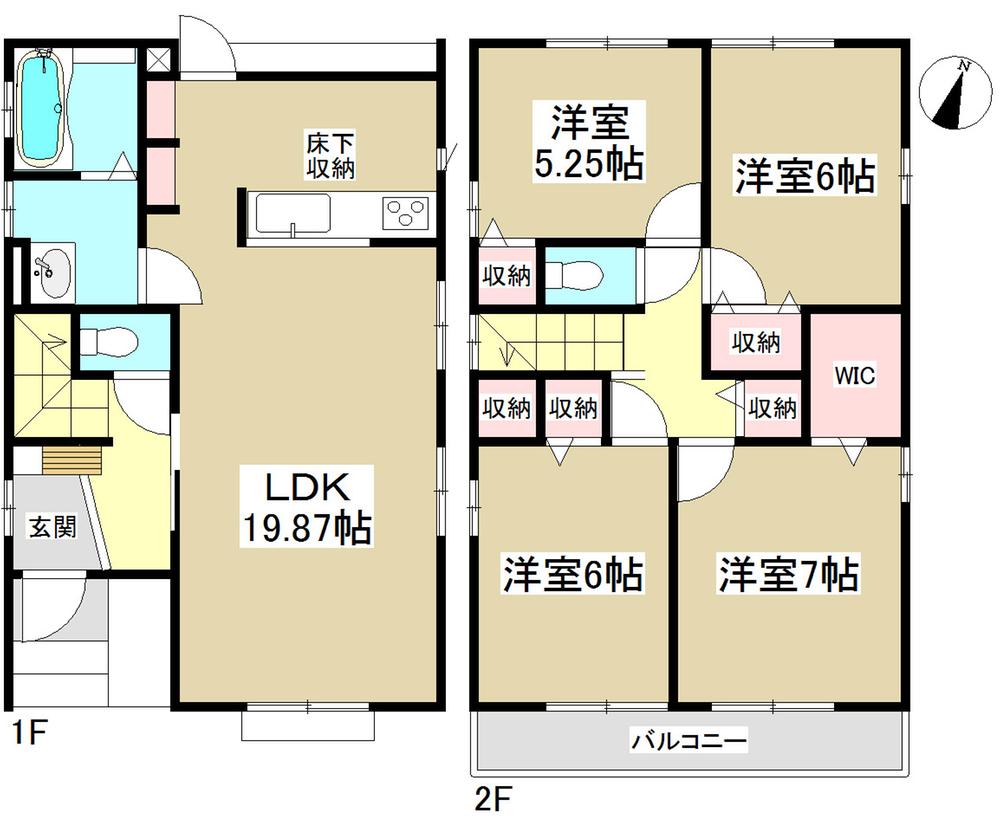 Floor plan. 35,900,000 yen, 4LDK, Land area 132.22 sq m , Building area 101.84 sq m LDK spacious 19.87 Pledge!