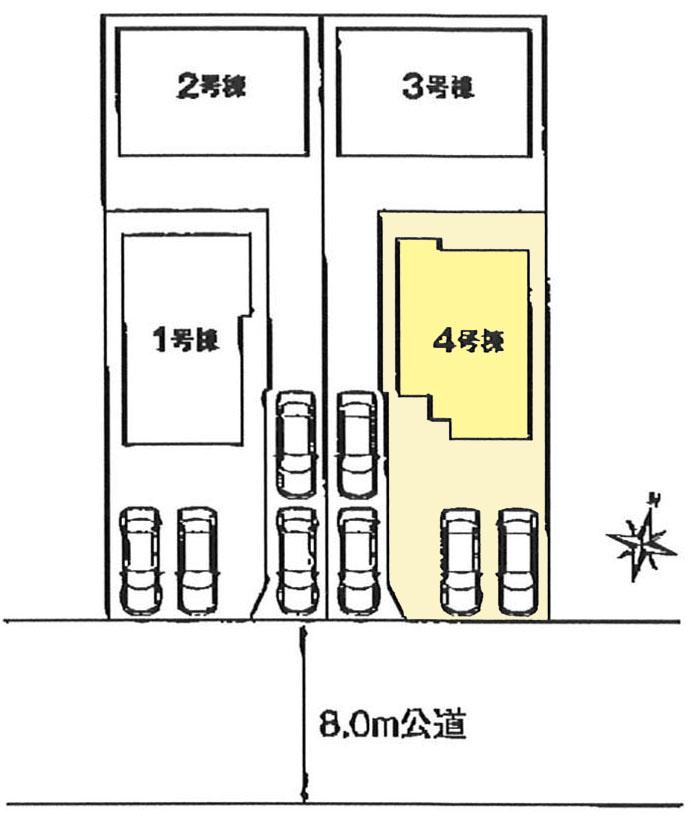 Compartment figure. 35,900,000 yen, 4LDK, Land area 132.22 sq m , Building area 101.84 sq m parallel parking two cars Allowed!
