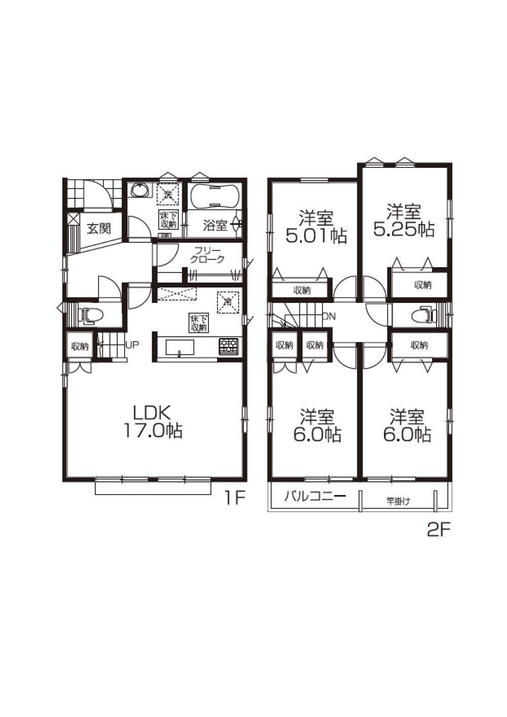 Floor plan. 37,200,000 yen, 4LDK, Land area 128.92 sq m , Building area 98.94 sq m popular living stairs  ☆ Prizes gift to the customer's conclusion of a contract (please contact us for more details) ☆ 