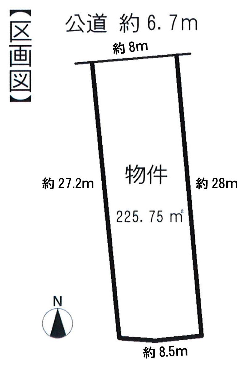 Compartment figure. Land price 29,800,000 yen, Land area 225.75 sq m front road spacious!