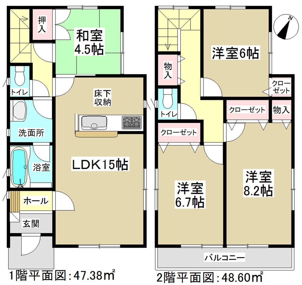 Floor plan. (3 Building), Price 29,800,000 yen, 4LDK, Land area 126.66 sq m , Building area 95.98 sq m