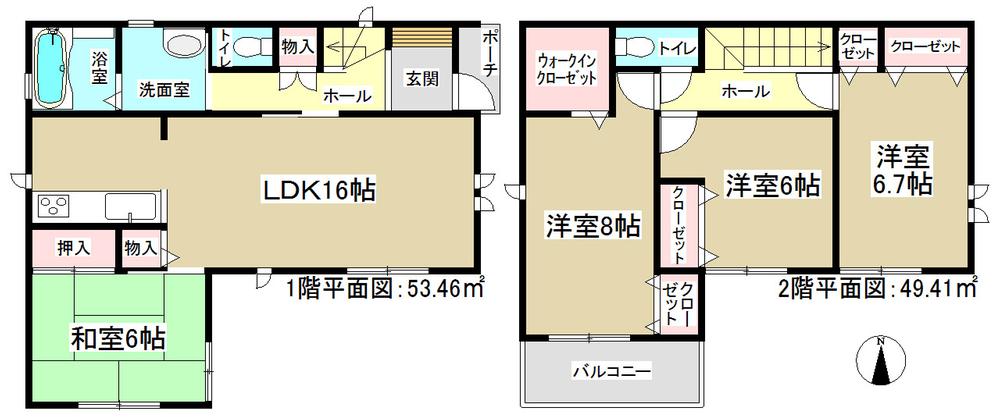 Floor plan. (3 Building), Price 31,800,000 yen, 4LDK, Land area 108.64 sq m , Building area 102.87 sq m